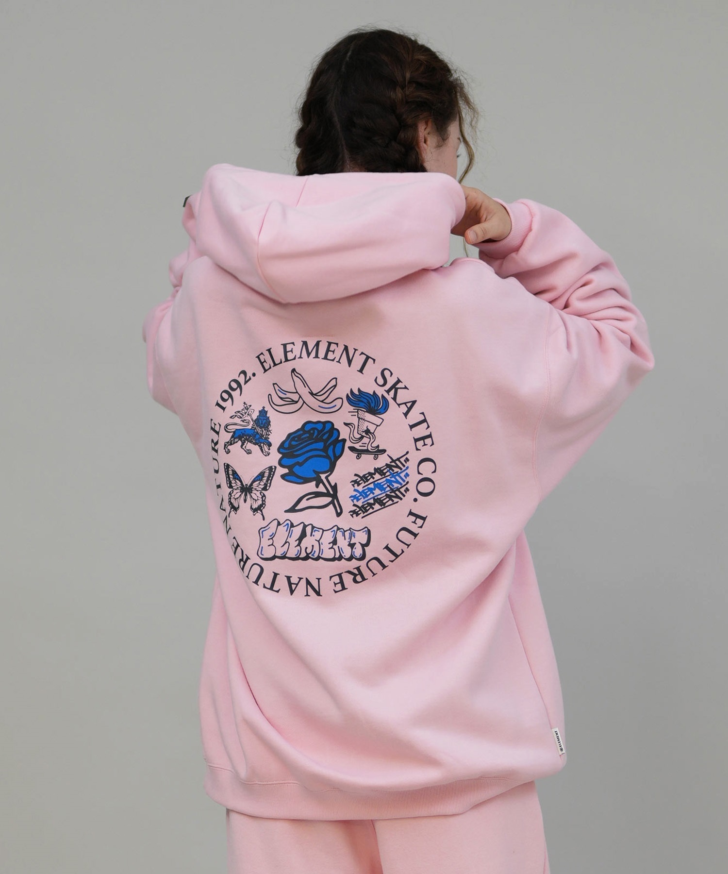 ELEMENT エレメント ジップアップ パーカー レディース バックプリント ESSENTIAL FULL ZIP W BF024-030(PNK-M)