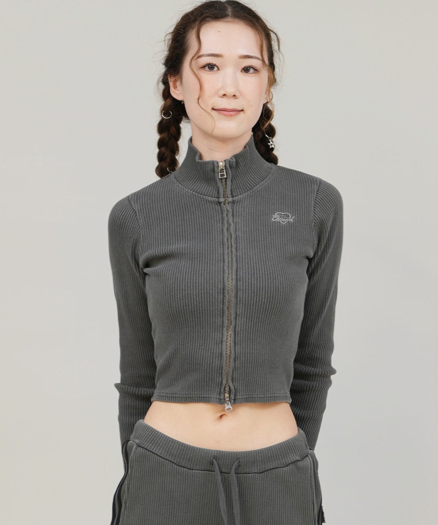 ELEMENT エレメント スウェット ジャケット レディース リブ ジップアップ TIGHT RIB FULL ZIP W BF024-031(SBK-M)