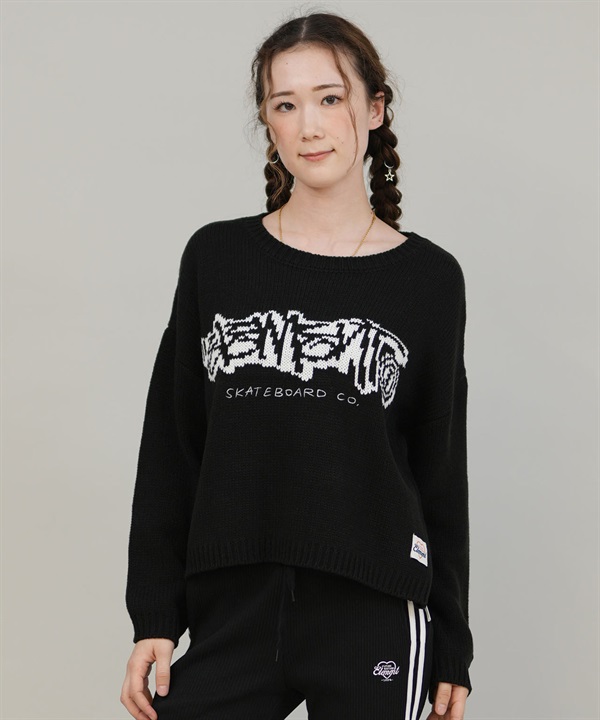 ELEMENT エレメント ニット セーター レディース クロップド丈 ショート丈 LOGO KNIT BF024-651