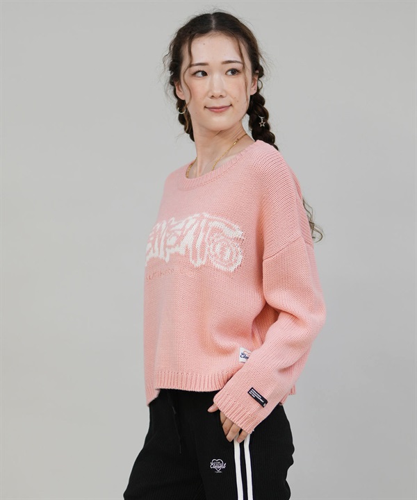 ELEMENT エレメント ニット セーター レディース クロップド丈 ショート丈 LOGO KNIT BF024-651