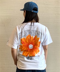 ELEMENT エレメント 半袖 Tシャツ レディース バックプリント フラワー モチーフ FLOWER SS WOMENS BF02C-253(WHT-M)