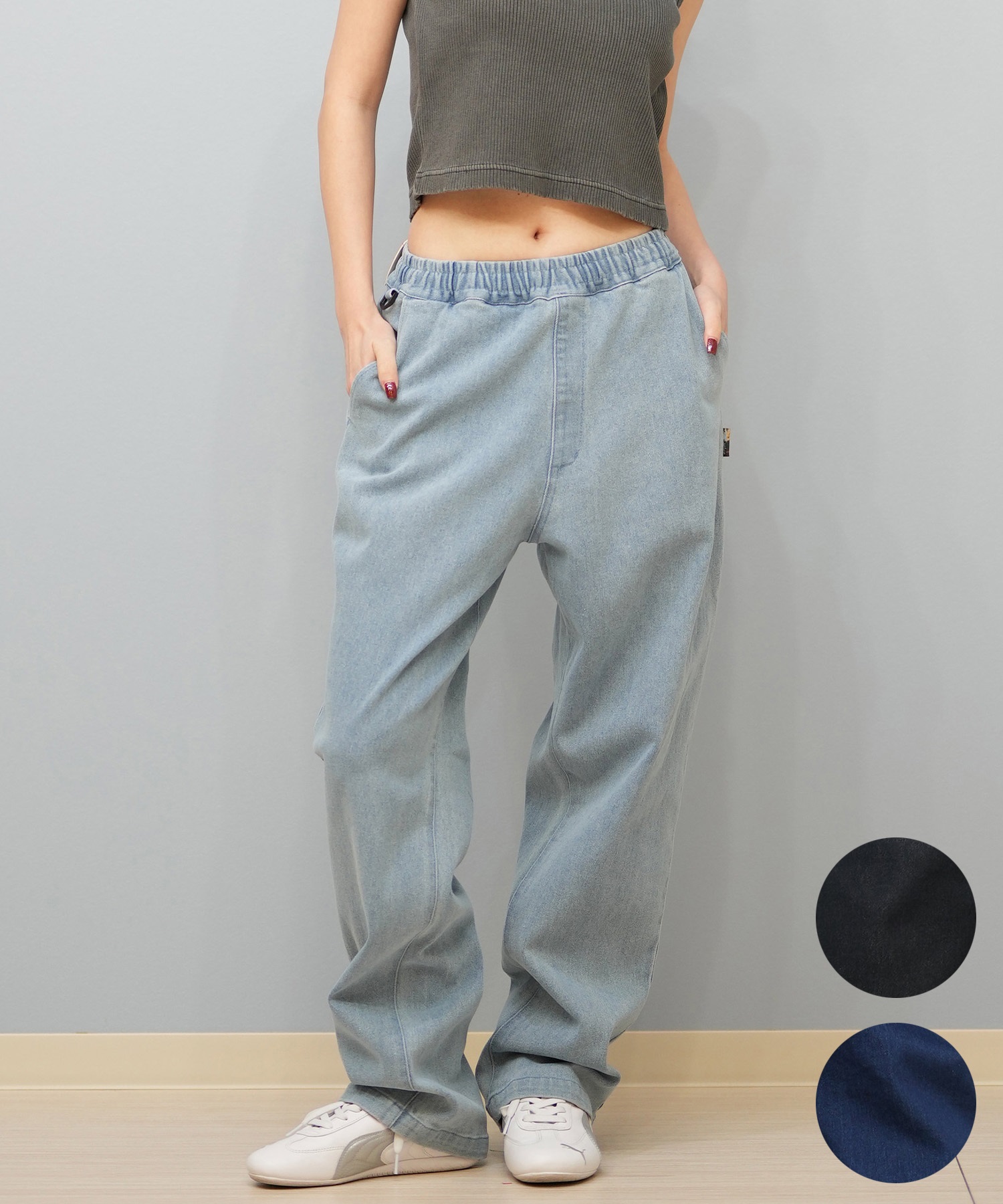 ELEMENT エレメント レディース ロングパンツ ワイドデニム