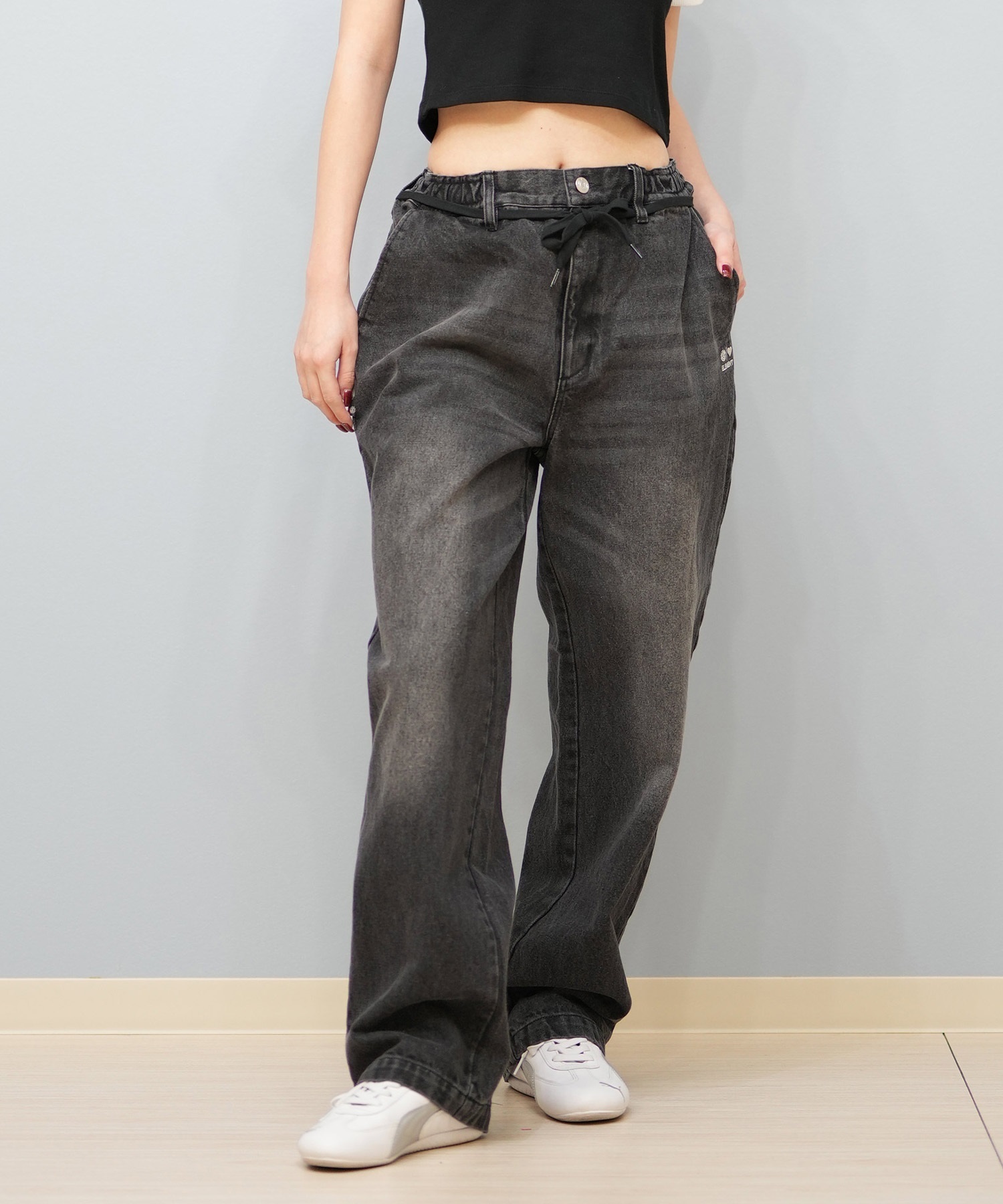 ELEMENT エレメント レディース ロングパンツ ワイドデニムパンツ ユニセックス BF023-707(BFAD-F)