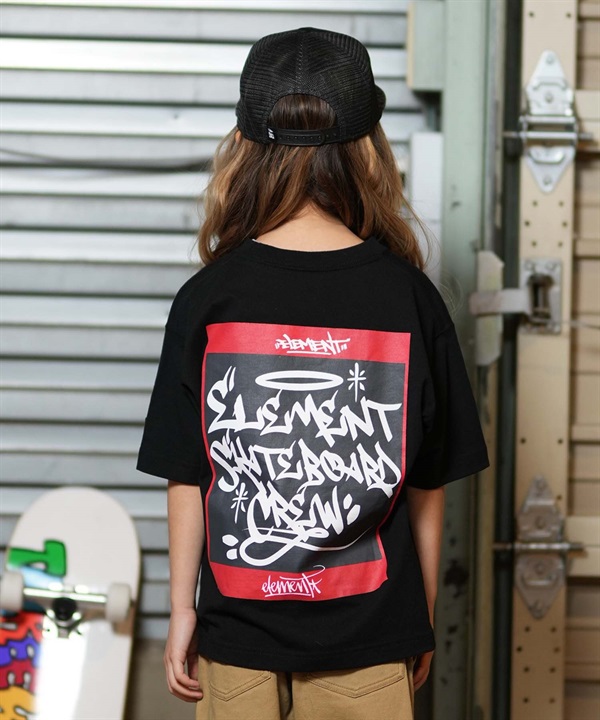 ELEMENT エレメント 半袖 Tシャツ キッズ バックプリント TAG SQUARE SS YOUTH BF025-231