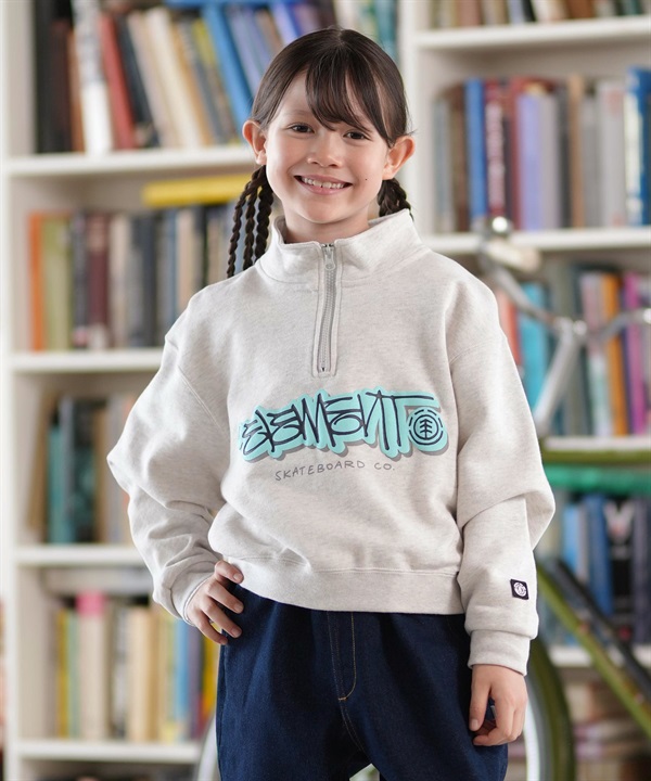 ELEMENT エレメント トレーナー スウェット キッズ ジュニア TAG HALF ZIP GIRL BF026-032