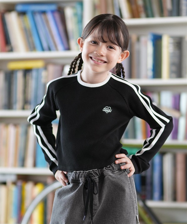 ELEMENT エレメント 長袖 Tシャツ キッズ ジュニア ロンT RIB LINE LS GIRL BF026-071