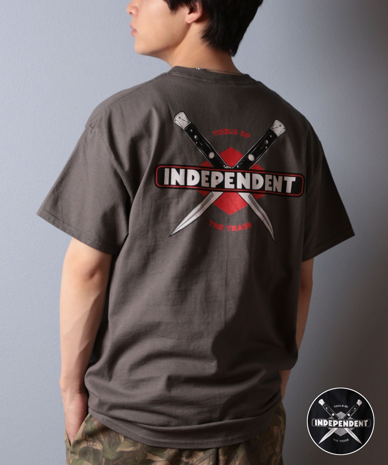 INDEPENDENT インディペンデント 半袖 Tシャツ メンズ バックプリント