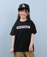 INDEPENDENT インディペンデント 半袖 Tシャツ キッズ ジュニア INDY BAR LOGO S S T 25S701-42(BK-130cm)