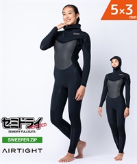 AIRTIGHT エアータイトロングチェストジップ フーデット エッジ HLCZ53ST25001 ウェットスーツ セミドライ レディース(BK-XS)