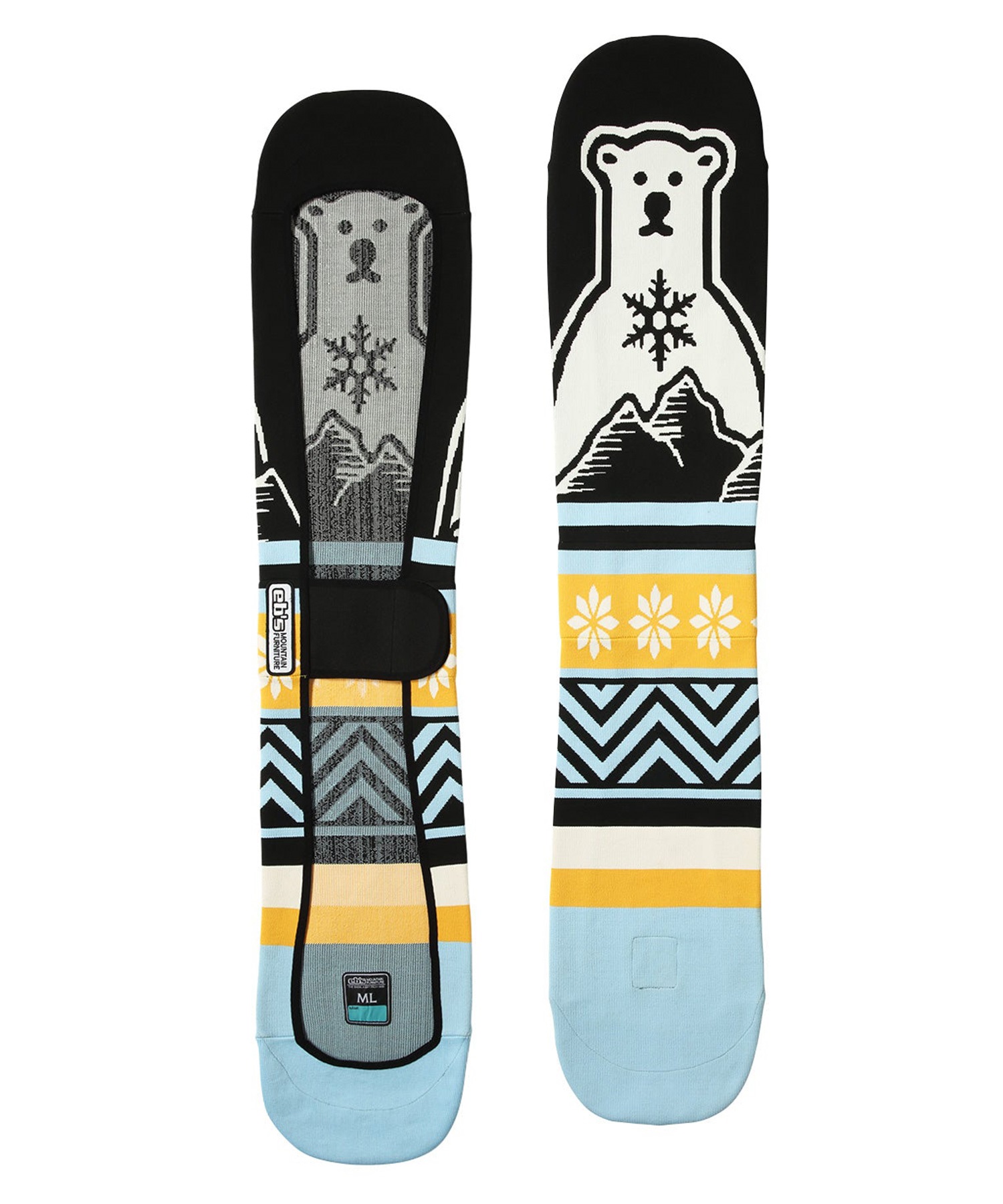 eb's エビス KNIT COVER BEAR ニットカバー スノーボード ソールガード ユニセックス ムラサキスポーツ 25-26モデル MM H1 【2526】(BL/YL-SM)