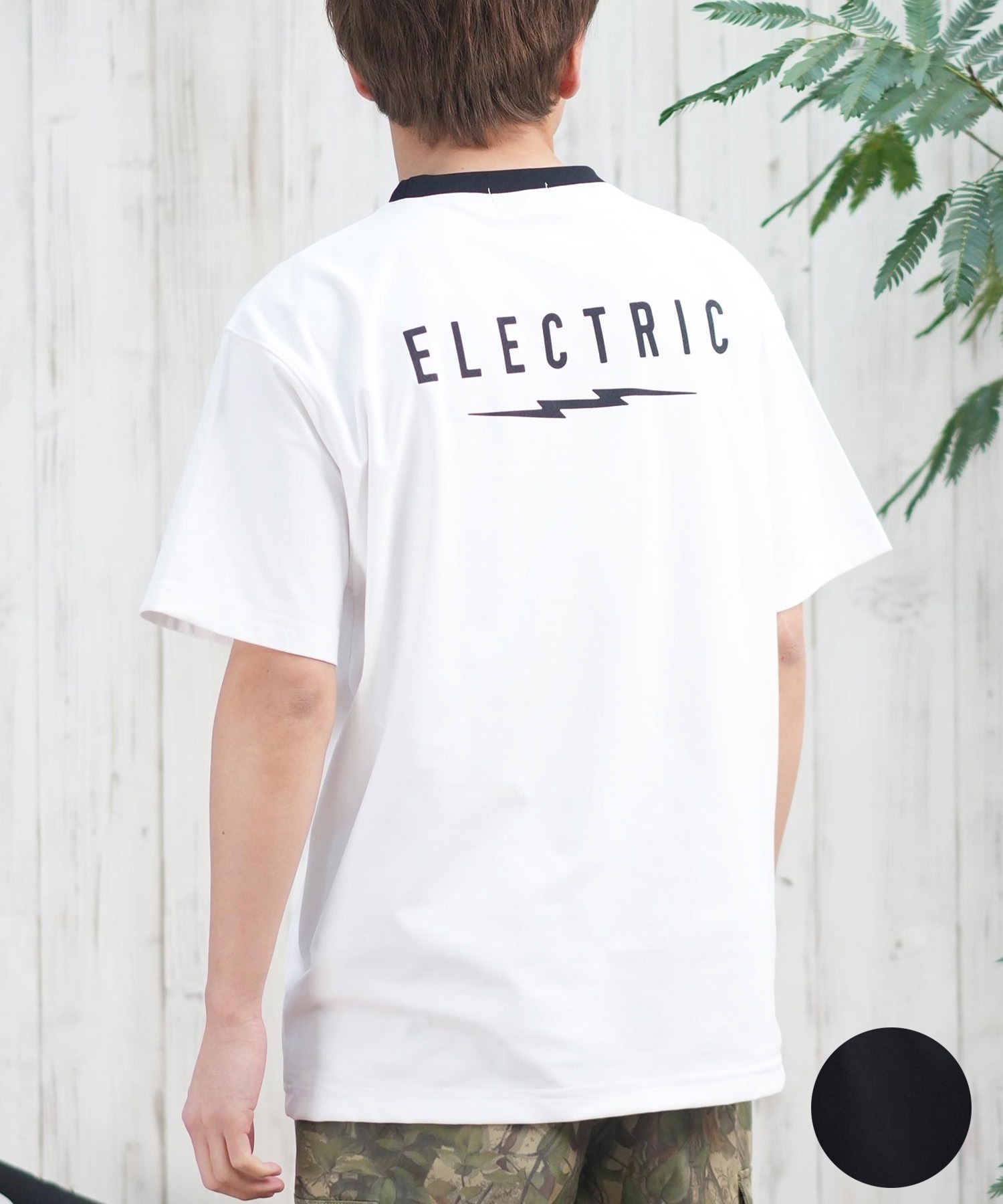 キープキャスト　DRT ELECTRIC エレクトリック　tシャツ ホワイト Electric エレクトリック 半袖 Tシャツ メンズ Collar Ringer S S TEE