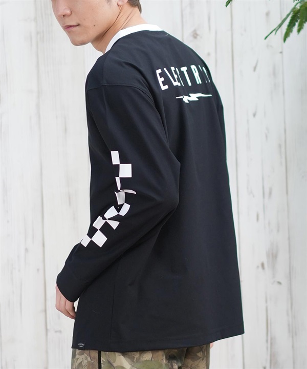 Electric エレクトリック ラッシュガード メンズ 長袖 Tシャツ ロンT バックプリント 水陸両用 UVカット E25STM03 ムラサキスポーツ限定