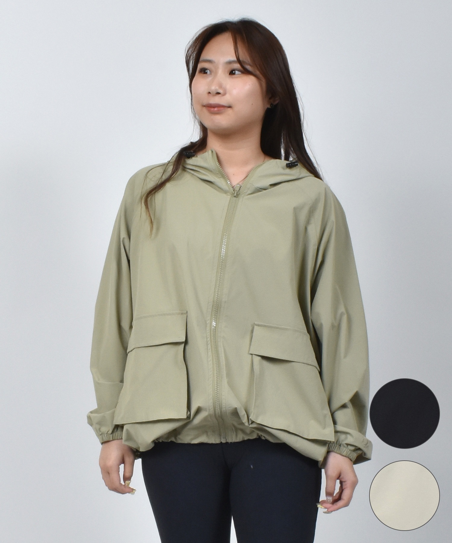 OP オーシャンパシフィック 水着 ラッシュガード ジップアップ パーカー レディース ナイロン ジャケット 水陸両用 UVカット 525200(BK-M)