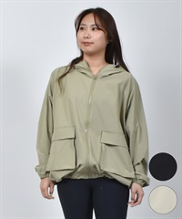 OP オーシャンパシフィック 水着 ラッシュガード ジップアップ パーカー レディース ナイロン ジャケット 水陸両用 UVカット 525200(BK-M)