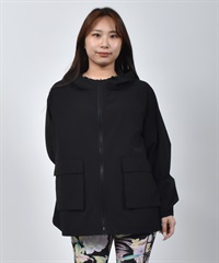 OP オーシャンパシフィック 水着 ラッシュガード ジップアップ パーカー レディース ナイロン ジャケット 水陸両用 UVカット 525200(BK-M)