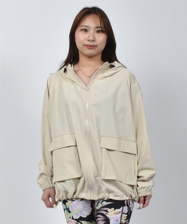 OP オーシャンパシフィック 水着 ラッシュガード ジップアップ パーカー レディース ナイロン ジャケット 水陸両用 UVカット 525200
