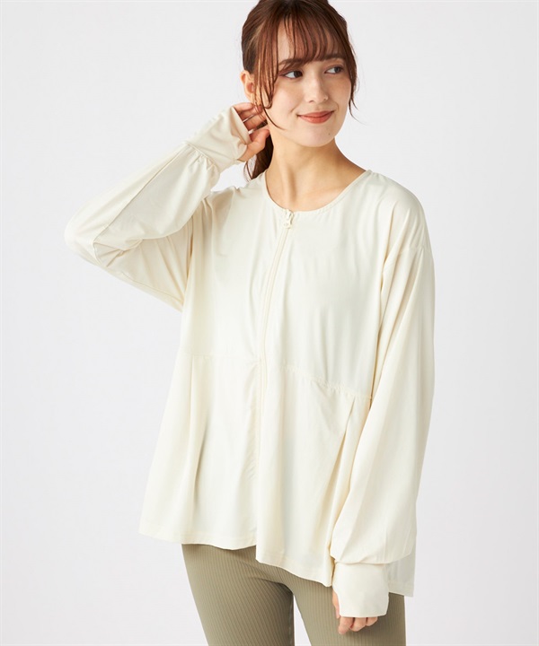 OP オーピー 水着 ラッシュガード 長袖 Tシャツ ロンT レディース ジップアップ UVカット 水陸両用 525444