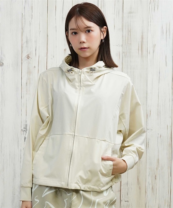 OP オーシャンパシフィック 水着 ラッシュガード ジップアップ パーカー レディース ペアテックス ドロストコード 水陸両用 UVカット 軽量 速乾 525464