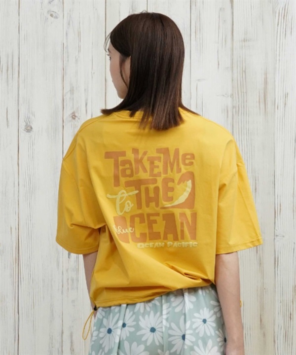 OP オーシャンパシフィック 水着 ラッシュガード 半袖 Tシャツ レディース バックプリント 水陸両用 耐塩素 吸汗速乾 UVカット 525463