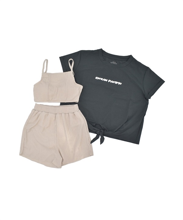 OP オーシャンパシフィック 水着 セット キッズ ジュニア 子供 半袖 ラッシュガード Tシャツ ロゴ ガールズ 565802