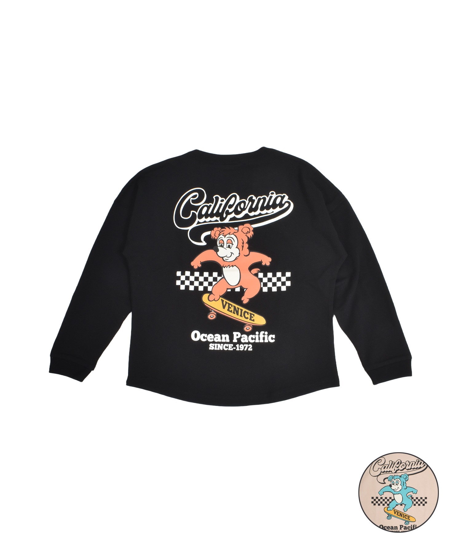 OP オーシャンパシフィック 長袖 Tシャツ ロンT キッズ ジュニア 子供 バックプリント 585071(BE-130cm)