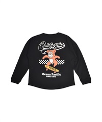 OP オーシャンパシフィック 長袖 Tシャツ ロンT キッズ ジュニア 子供 バックプリント 585071(BK-130cm)