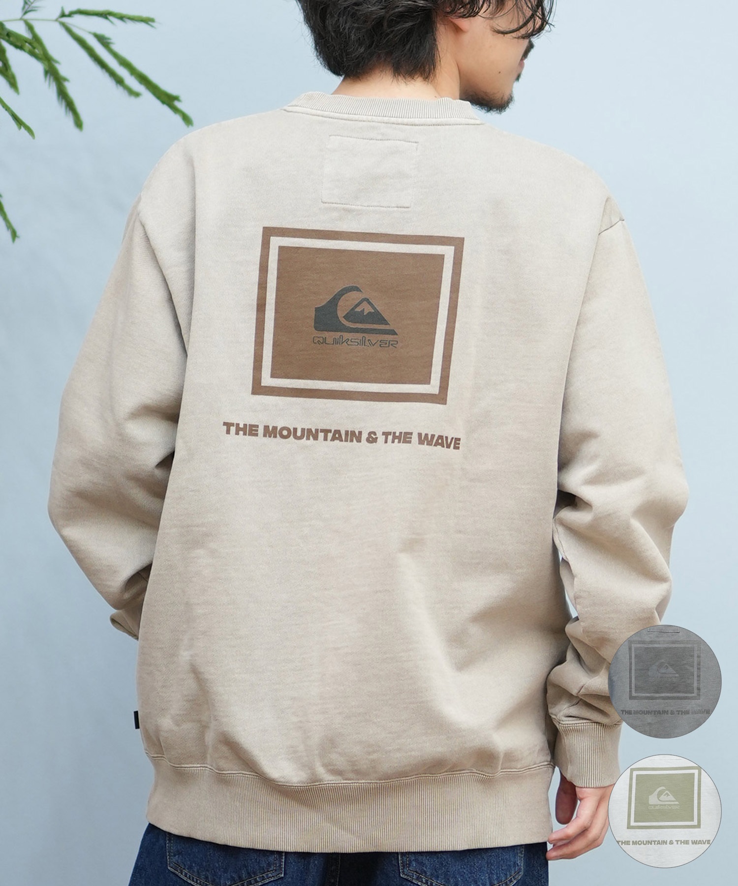 QUIKSILVER クイックシルバー トレーナー メンズ クルーネック スウェット バックプリント QS BOX CREW QPO251611M ムラサキスポーツ限定(BLK-M)