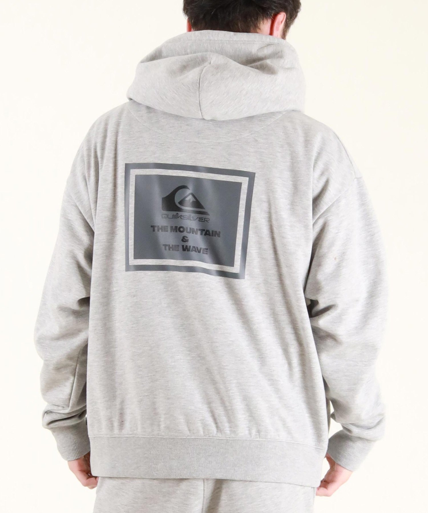 QUIKSILVER クイックシルバー プルオーバー パーカー メンズ スウェット フーディー バックプリント 防風 撥水 セットアップ対応 QPO254603M ムラサキスポーツ限定(HTR-M)