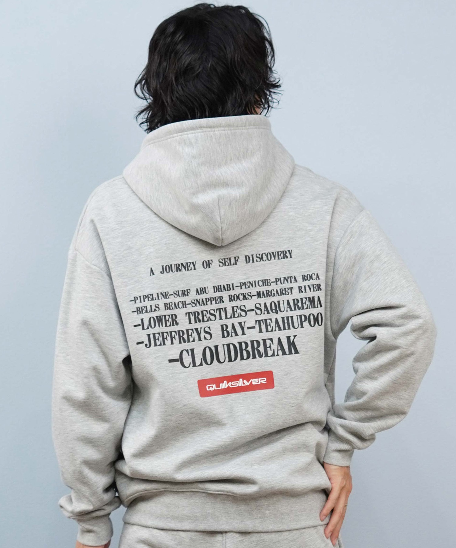 QUIKSILVER クイックシルバー ジップアップ パーカー メンズ バックプリント 防風 撥水 WR ICON OF SURF ZIP PK QZP254006(HTR-M)