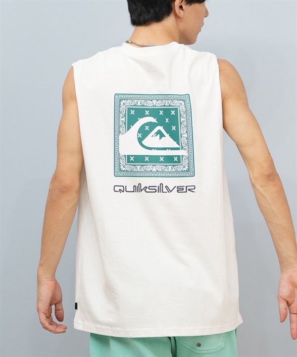 QUIKSILVER クイックシルバー タンクトップ メンズ バックプリント スクエアロゴ バンダナ柄 QSL252603M ムラサキスポーツ限定