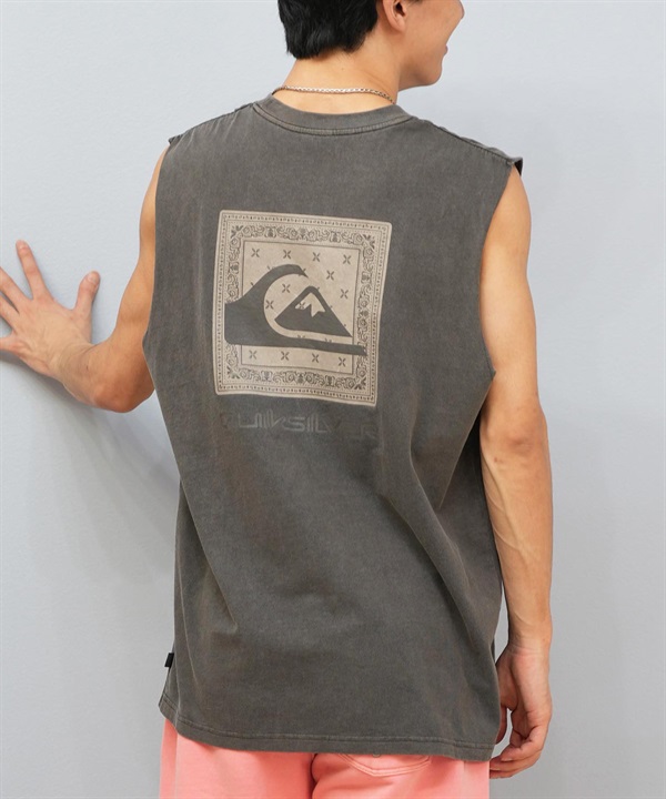 QUIKSILVER クイックシルバー タンクトップ メンズ バックプリント スクエアロゴ バンダナ柄 QSL252603M ムラサキスポーツ限定