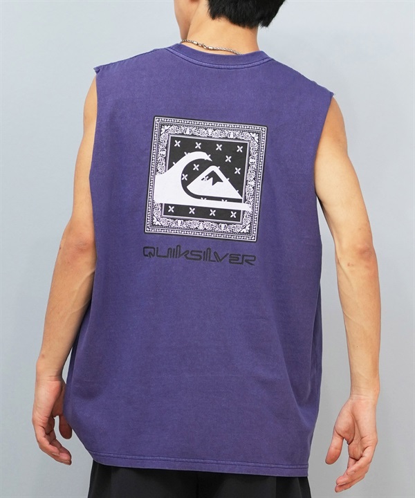 QUIKSILVER クイックシルバー タンクトップ メンズ バックプリント スクエアロゴ バンダナ柄 QSL252603M ムラサキスポーツ限定