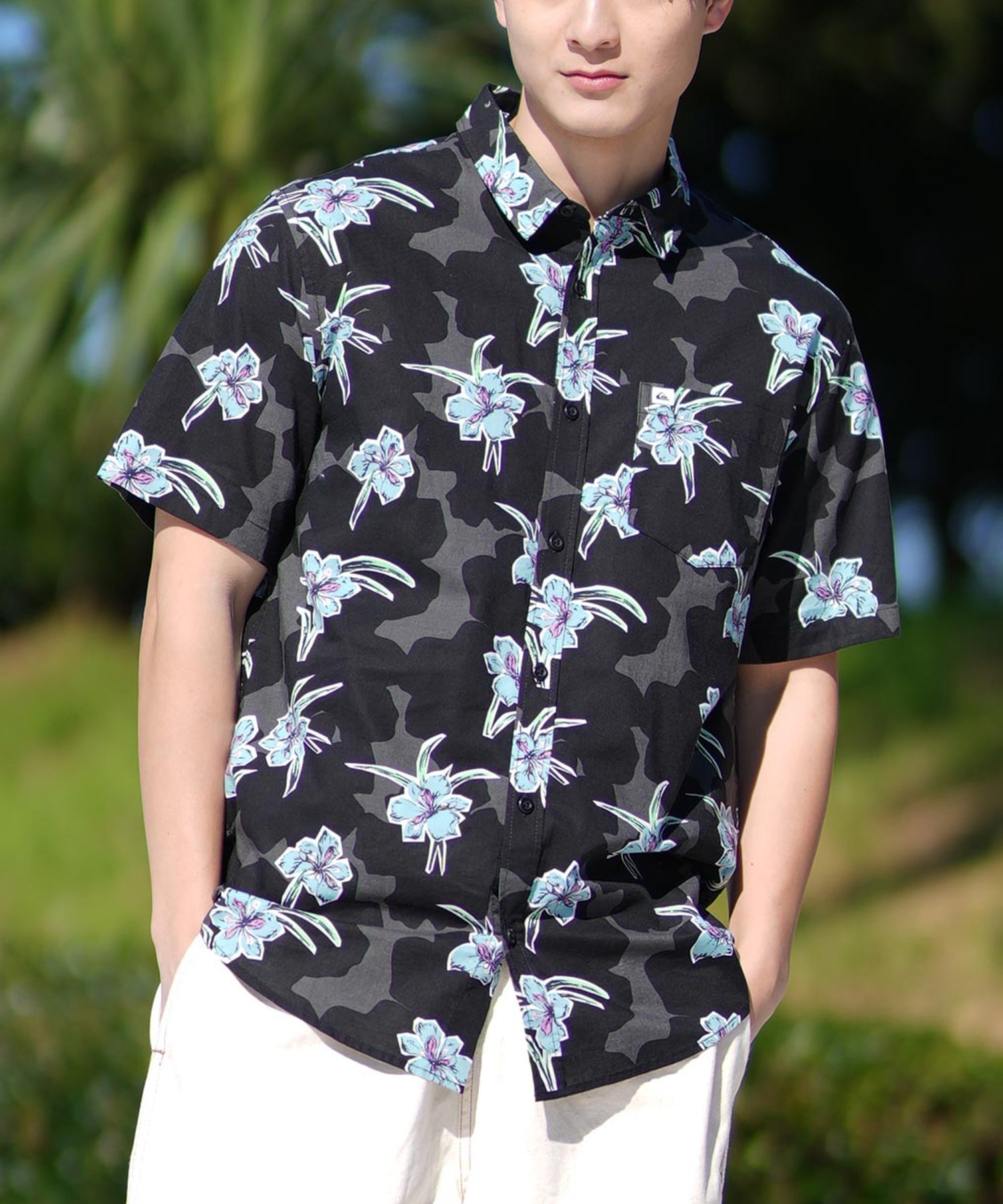 QUIKSILVER クイックシルバー 半袖 シャツ メンズ 総柄 柄シャツ APERO