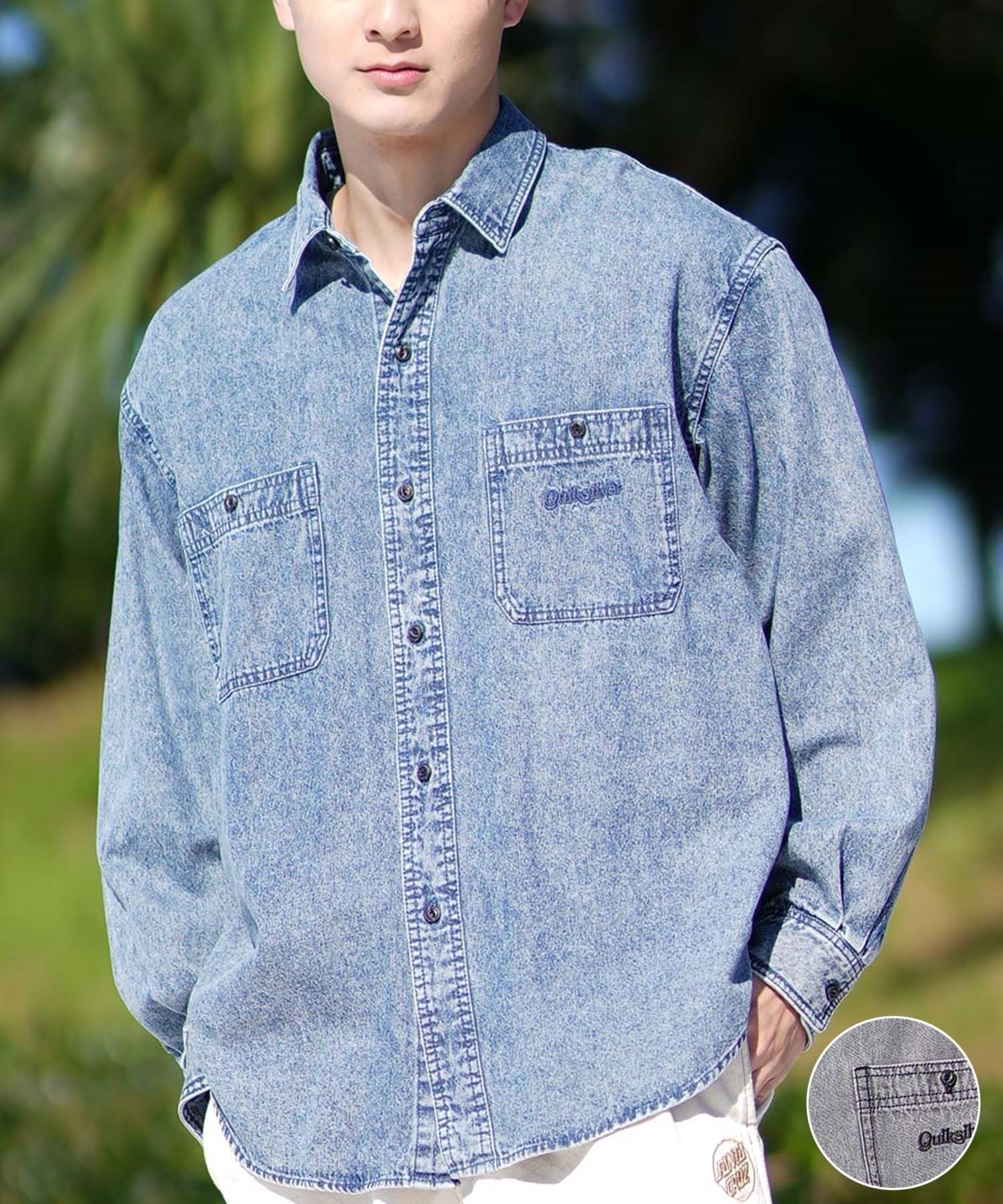 QUIKSILVER クイックシルバー 長袖 シャツ メンズ デニムシャツ ワン