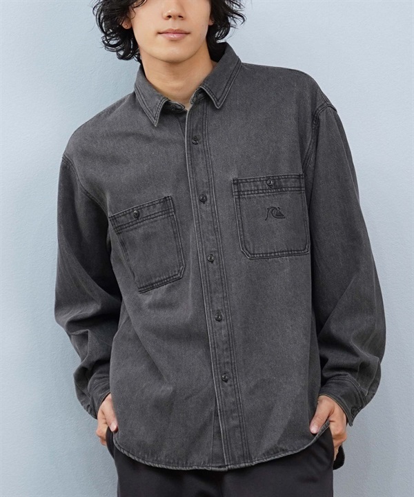 QUIKSILVER クイックシルバー 長袖 シャツ メンズ デニムシャツ セットアップ対応 DENIM WASH SHIRT QSH254003