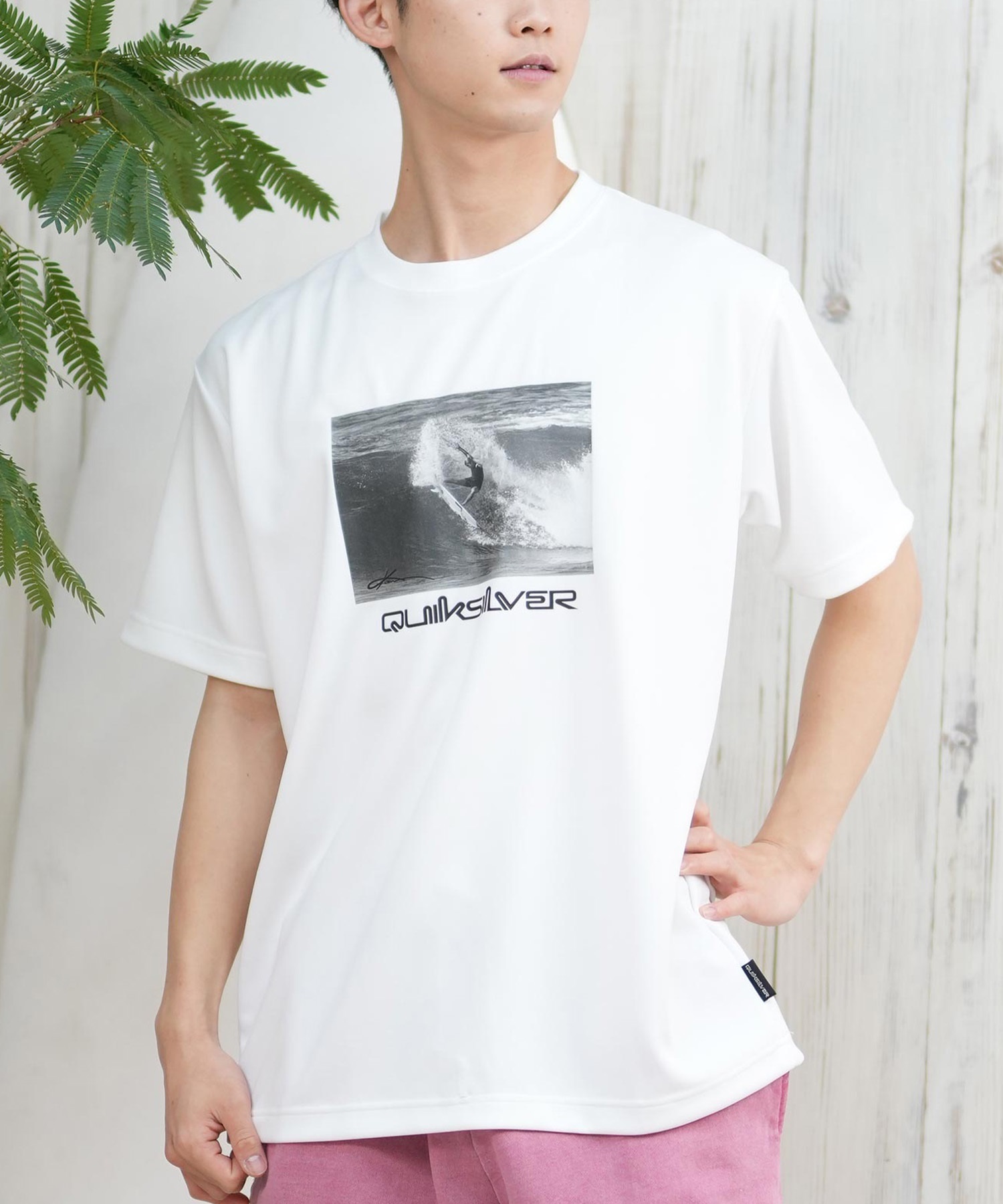 QUIKSILVER クイックシルバー ラッシュガード メンズ 半袖 Tシャツ 水陸両用 UVカット QLY251622M ムラサキスポーツ限定(WHT1-M)