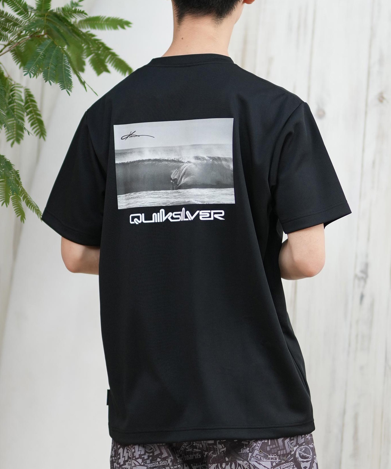 QUIKSILVER クイックシルバー ラッシュガード メンズ 半袖 Tシャツ 水陸両用 UVカット QLY251622M ムラサキスポーツ限定(BLK2-M)