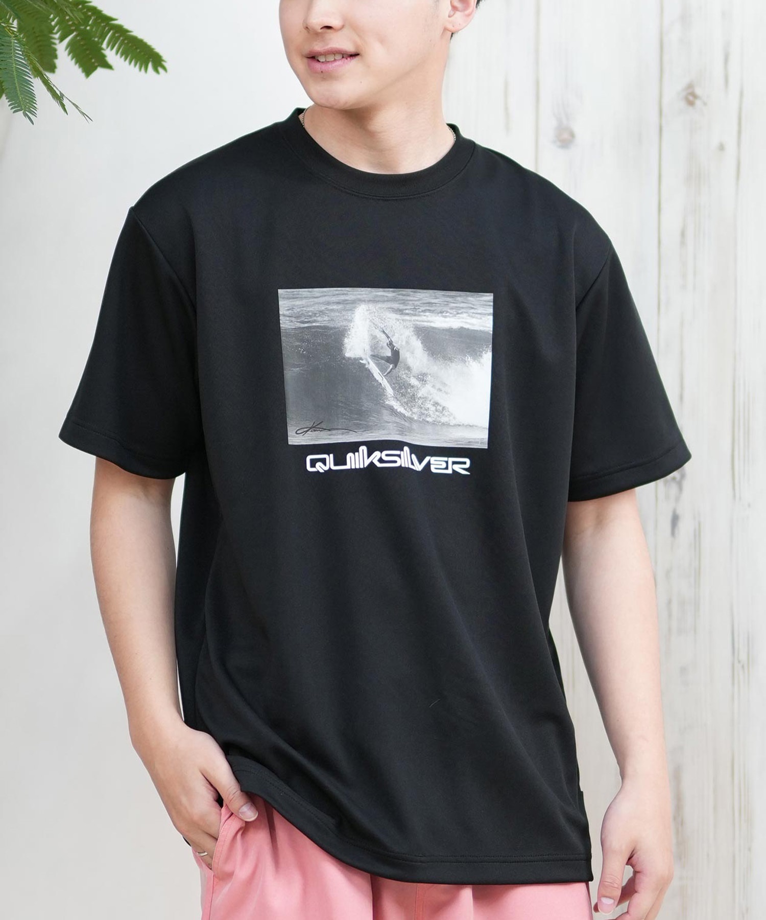 QUIKSILVER クイックシルバー ラッシュガード メンズ 半袖 Tシャツ 水陸両用 UVカット QLY251622M ムラサキスポーツ限定(BLK1-M)