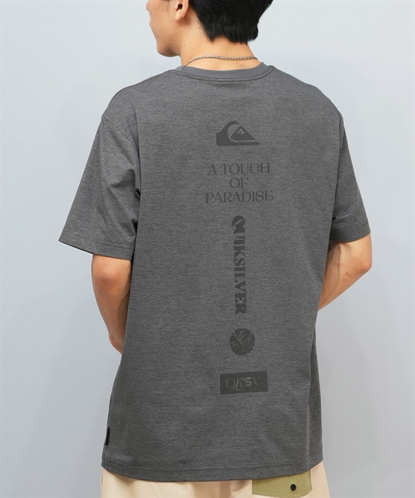 QUIKSILVER クイックシルバー 水着 ラッシュガード 半袖 Tシャツ メンズ バックプリント 水陸両用 UVカット 速乾 QLY252007