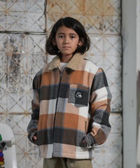 値下げ❗️  キッズアウター　ボア チェック　完売❗️ QUIKSILVER クイックシルバー アウター キッズ ジュニア 子供 ボア