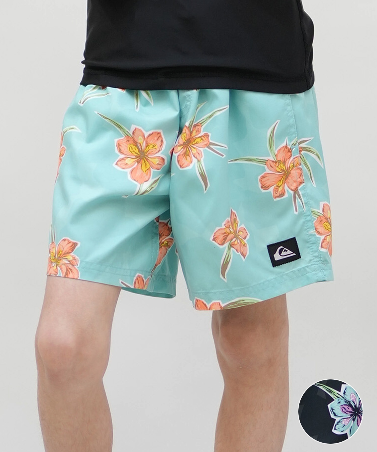 QUIKSILVER クイックシルバー 水着 海パン トランクス キッズ ジュニア 子供 EVERYDAY STRAIGHT VL YTH14 KBS251001(BLK-130cm)