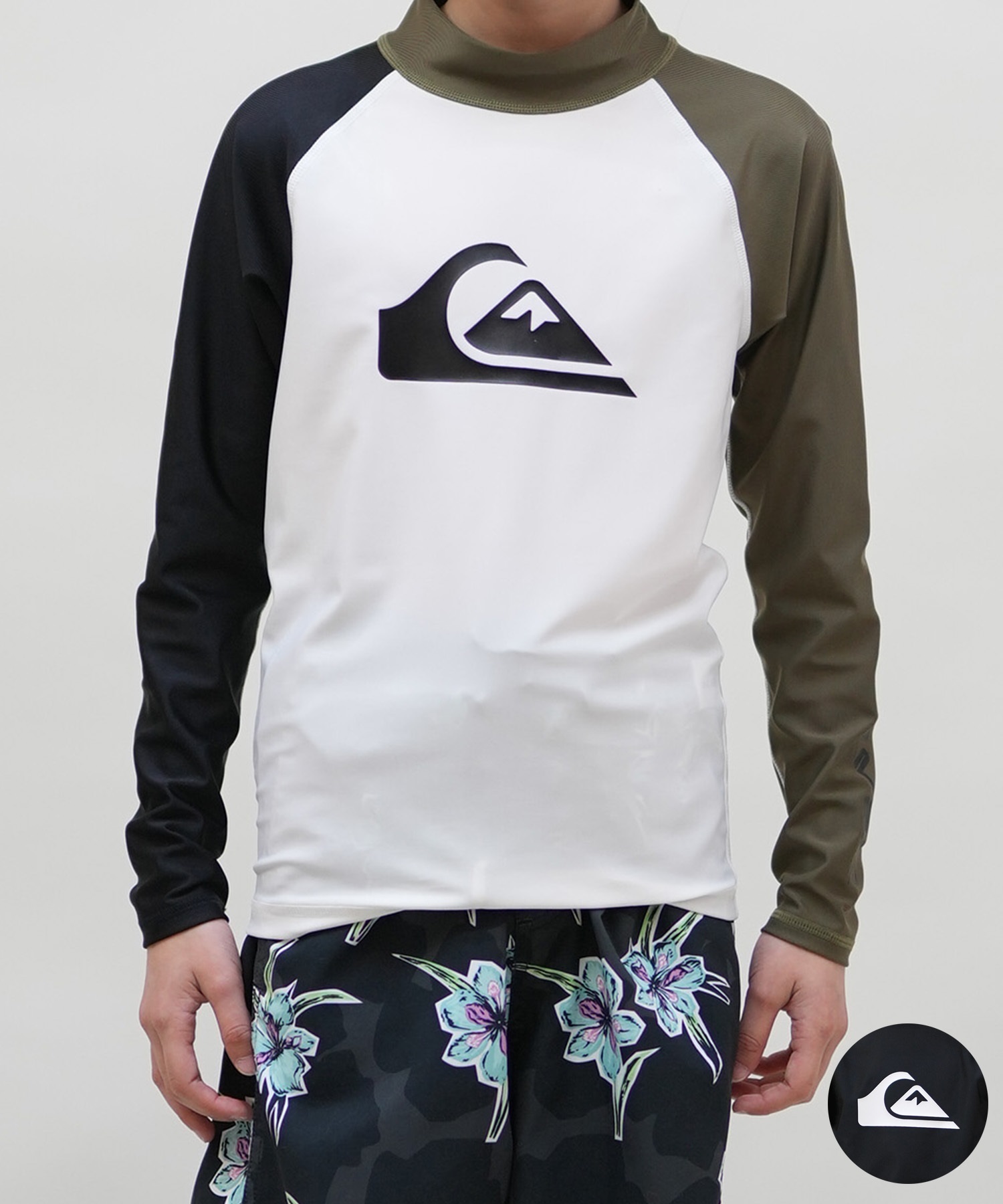 クイックシルバー　キッズ　新品　ウエア Quiksilver ラッシュガード ALL TIME SR YOUTH/クイックシルバーキッズ