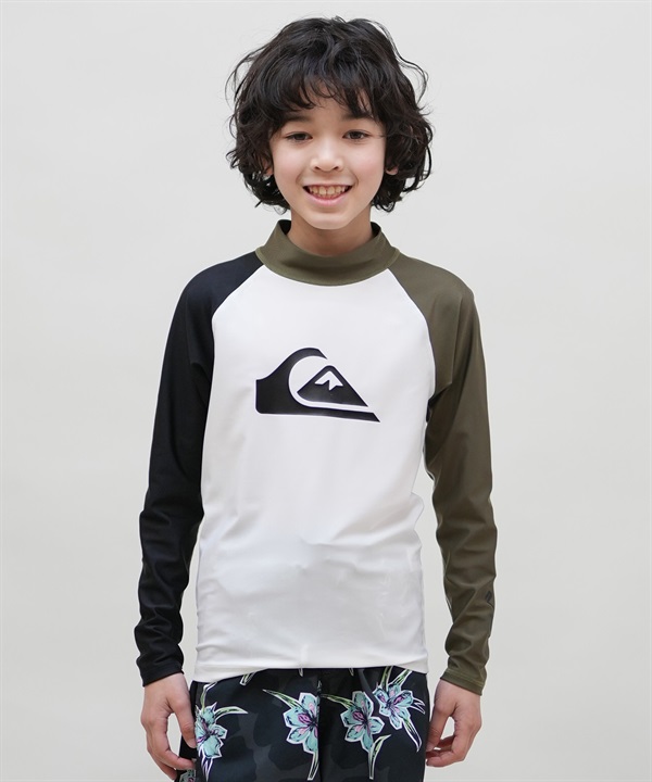 QUIKSILVER クイックシルバー 水着 ラッシュガード 長袖 Tシャツ ロンT キッズ ジュニア 子供 水陸両用 UVカット ALL TIME LR YOUTH KLY251001