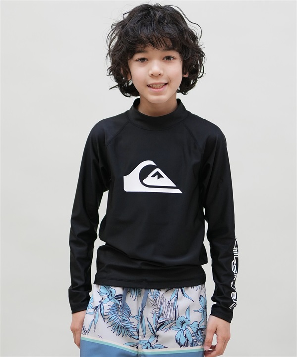 QUIKSILVER クイックシルバー 水着 ラッシュガード 長袖 Tシャツ ロンT キッズ ジュニア 子供 水陸両用 UVカット ALL TIME LR YOUTH KLY251001