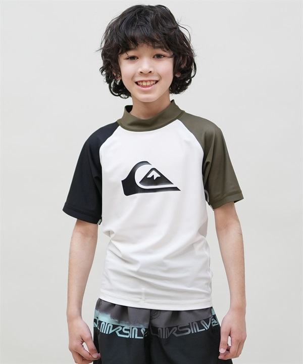 QUIKSILVER クイックシルバー 水着 ラッシュガード 半袖 Tシャツ ロンT キッズ ジュニア 子供 水陸両用 UVカット ALL TIME LR YOUTH KLY251003