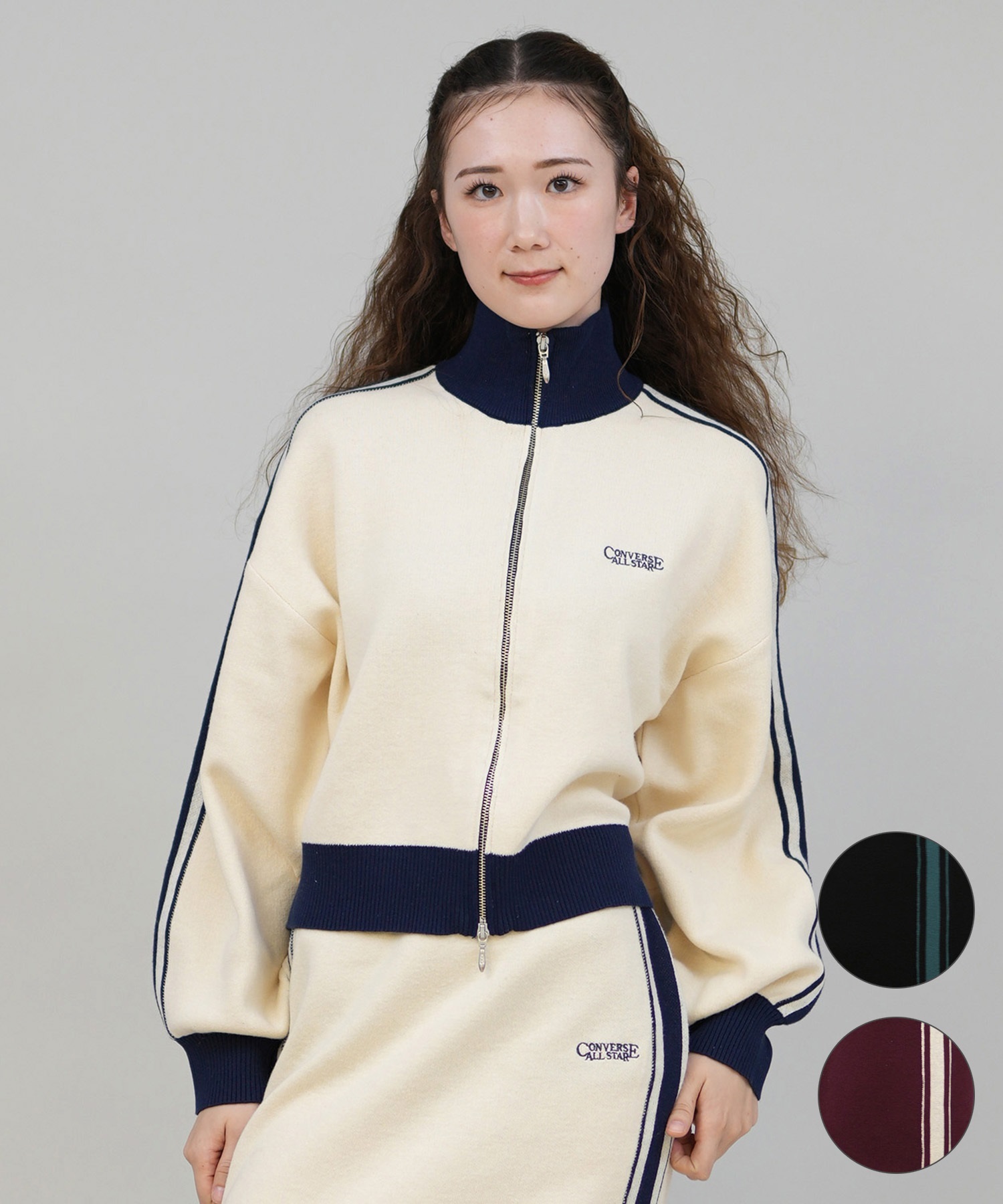 CONVERSE コンバース アウター レディース ニットジャケット ライン