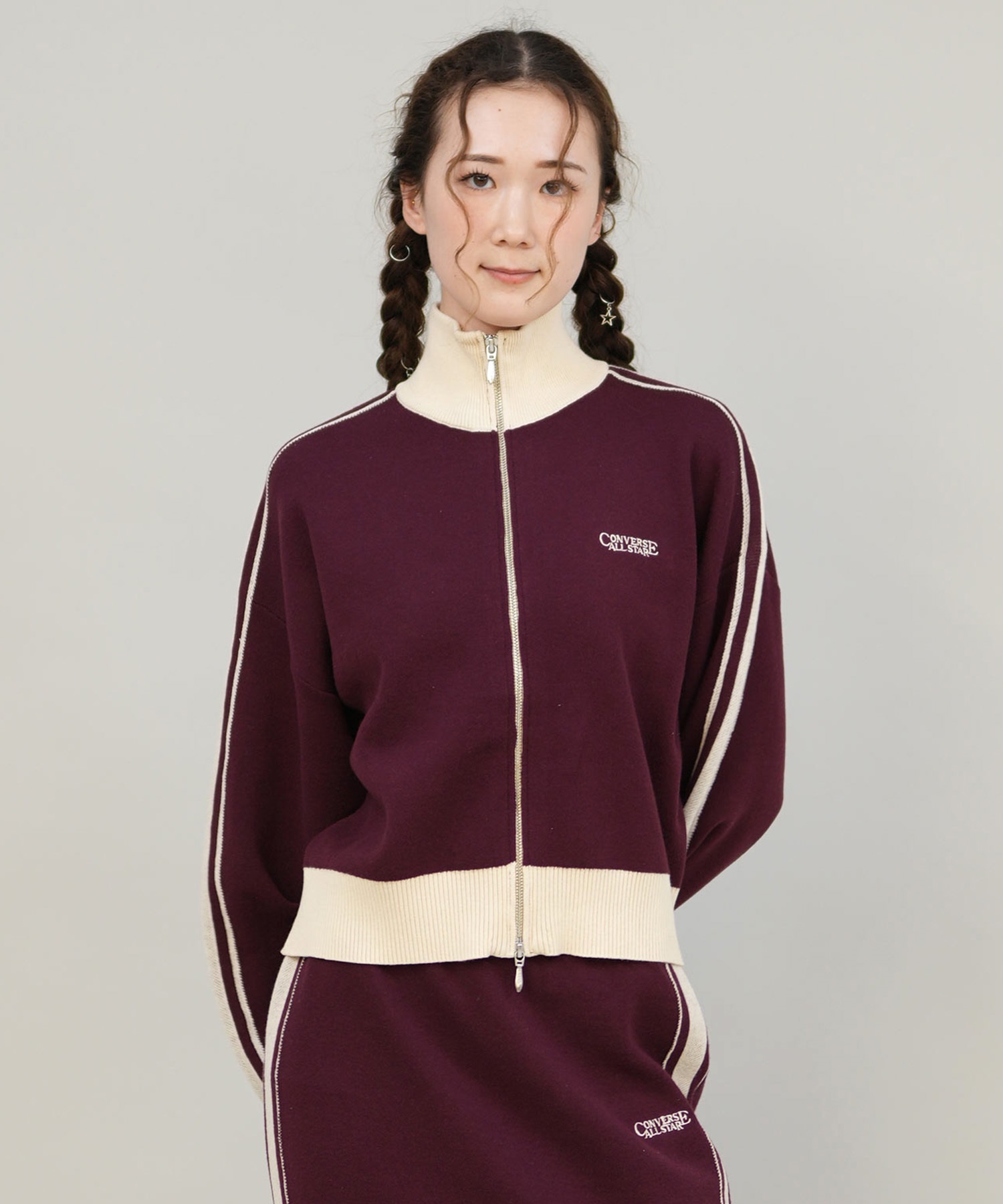 CONVERSE コンバース アウター レディース ニットジャケット ライン