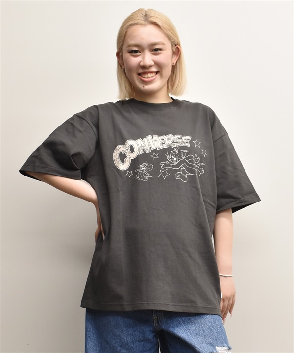 CONVERSE コンバース 半袖 Tシャツ レディース トムとジェリー コラボTシャツ オーバーサイズ PRINT BIG T 5287-5810