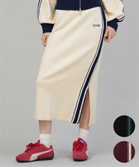 CONVERSE コンバース ロングスカート レディース ニットスカート サイドライン ナロースカート セットアップ対応  5487-6462(49BK-M)