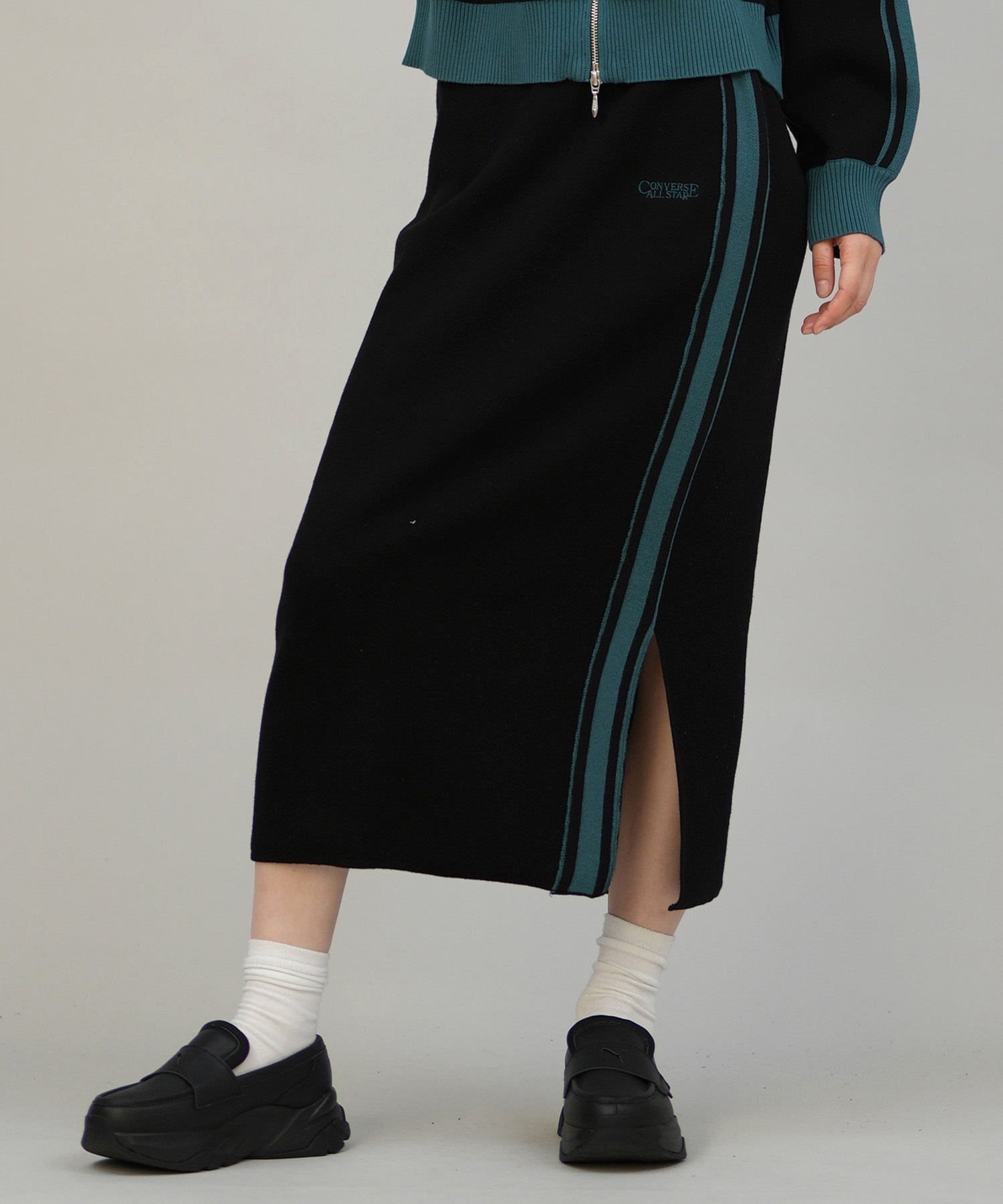 CONVERSE コンバース ロングスカート レディース ニットスカート